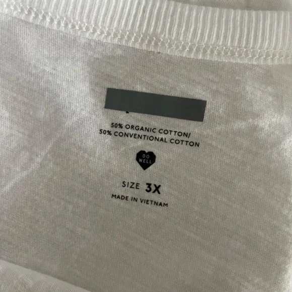 MADEWELL - Whisper Cotton Rib Crewneck Classic White T-Shirt - Plus 3X - Picture 6 of 8